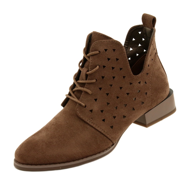 Stivali in pelle scamosciata da donna Daszyński Brown SA197-10 marrone 4