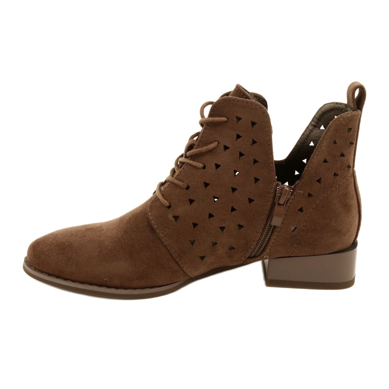 Stivali in pelle scamosciata da donna Daszyński Brown SA197-10 marrone 2