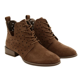 Stivali in pelle scamosciata da donna Daszyński Brown SA197-10 marrone 5