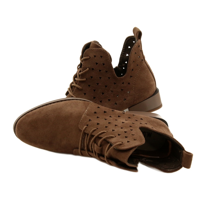 Stivali in pelle scamosciata da donna Daszyński Brown SA197-10 marrone 6