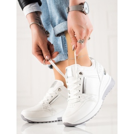 TRENDI Sneakers con zeppa alla moda bianco 1