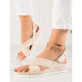 Vinceza Sandali In Pelle Scamosciata Con Velcro VICEZA beige 1