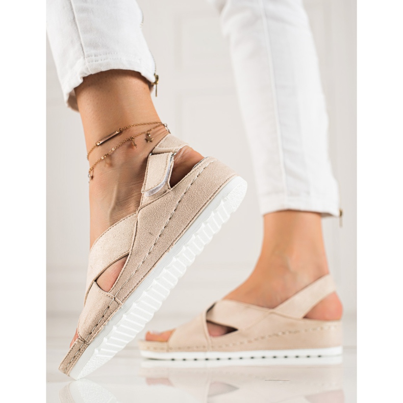Vinceza Sandali In Pelle Scamosciata Con Velcro VICEZA beige 2
