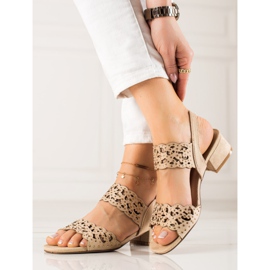 Vinceza Sandali VICEZA con zirconi beige 1