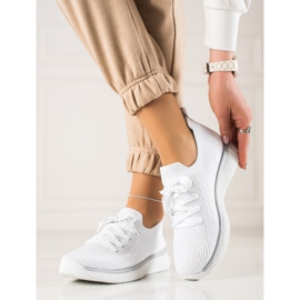 TRENDI Scarpe sportive con lacci bianche bianco 2