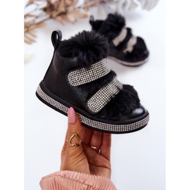 FR1 Stivali da neve in pelle calda nera per bambini Leela neri nero 1