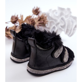 FR1 Stivali da neve in pelle calda nera per bambini Leela neri nero 2