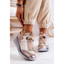 Sneakers da donna in pelle Maciejka 04916-19 Beige 2