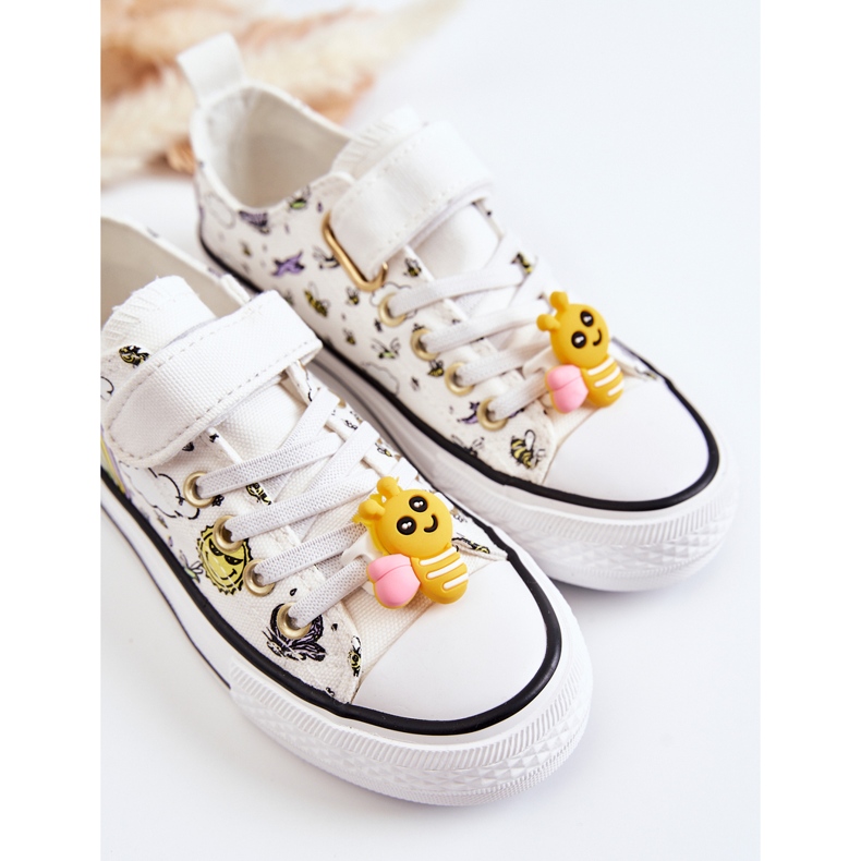 Vinceza Sneakers Per Bambini Con Stampa Velcro Pizzo Bianco bianca 2