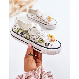 Vinceza Sneakers Per Bambini Con Stampa Velcro Pizzo Bianco 1