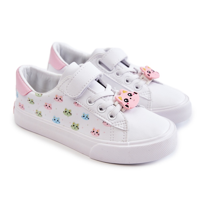 Vinceza Sneakers Da Bambino In Pelle Con Stampa Velcro Bonnie Bianche bianco 2