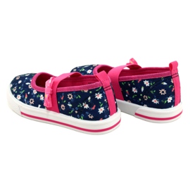 American Club Girls 'Ballerinas Sneakers con un fiocco Ten64/22 con fiori blu blu 5