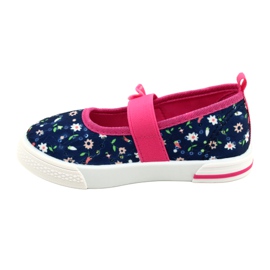 American Club Girls 'Ballerinas Sneakers con un fiocco Ten64/22 con fiori blu blu 1