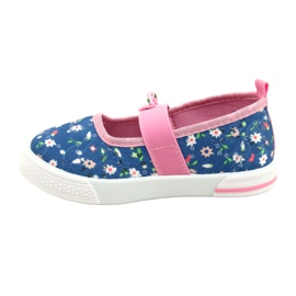 American Club Girls 'Ballerinas Sneaker con un fiocco in fiori blu 1