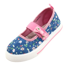 American Club Girls 'Ballerinas Sneaker con un fiocco in fiori blu 3
