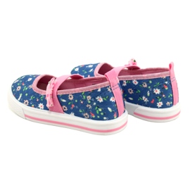 American Club Girls 'Ballerinas Sneaker con un fiocco in fiori blu 5