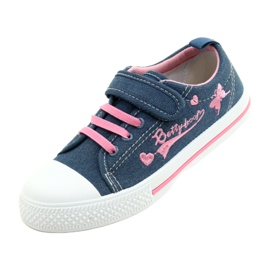 Sneakers Beety American Club inserto in pelle blu rosa 2
