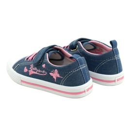 Sneakers Beety American Club inserto in pelle blu rosa 4