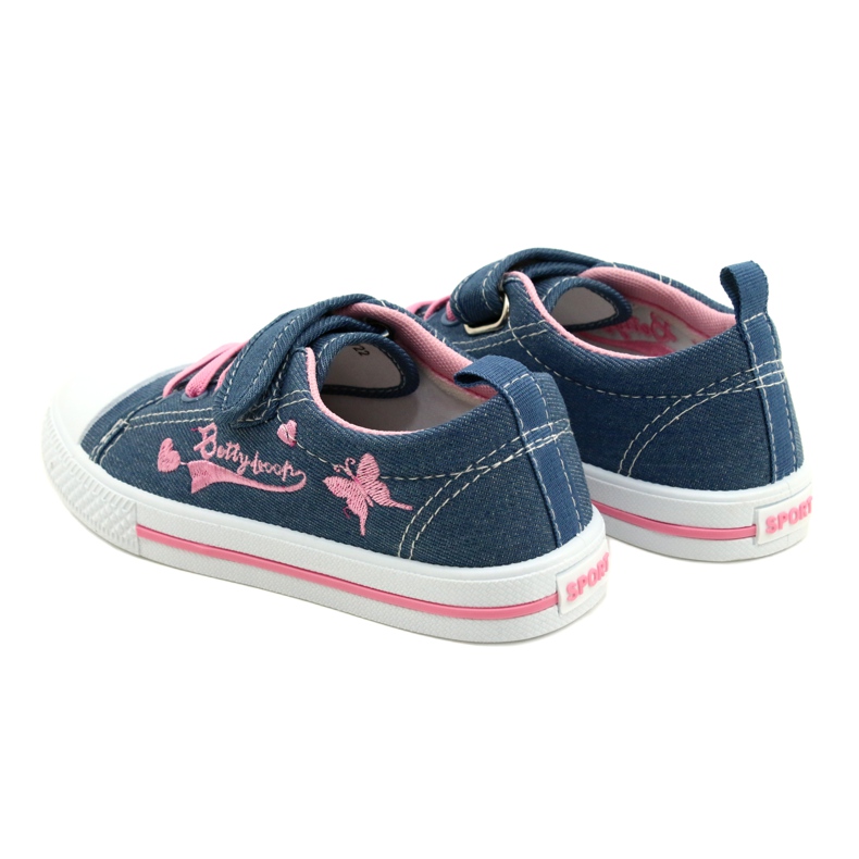 Sneakers Beety American Club inserto in pelle blu rosa 4