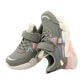 American Club Scarpe sportive in velcro con ologramma AA24/22 GRIGIO 4