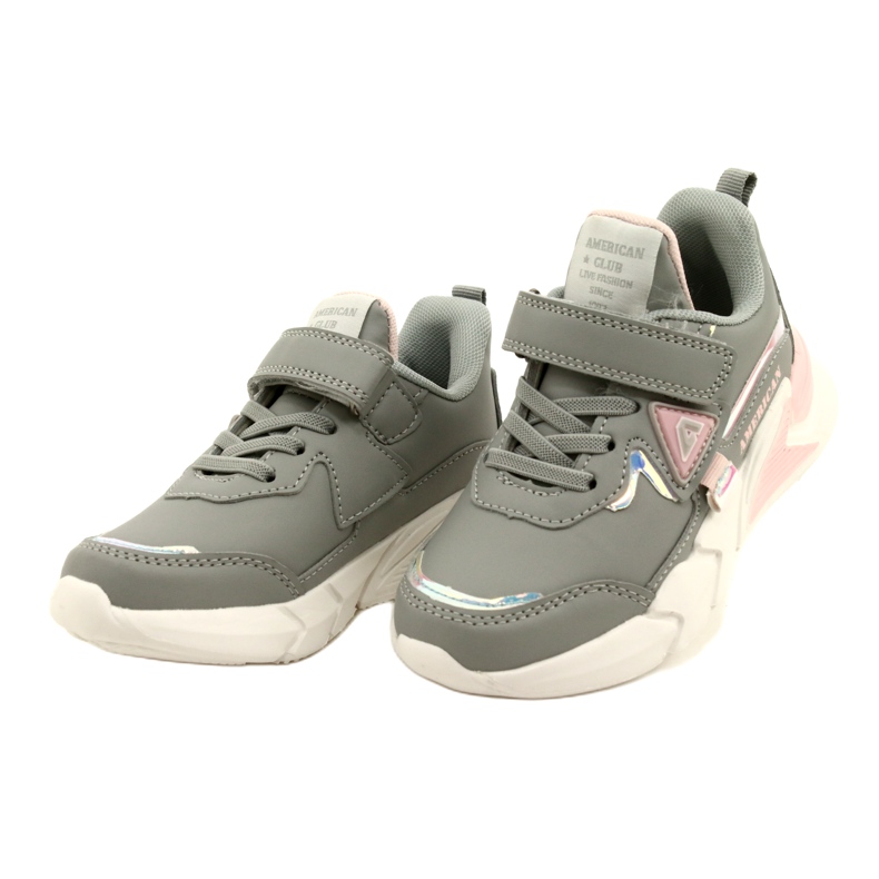 American Club Scarpe sportive in velcro con ologramma AA24/22 GRIGIO 2
