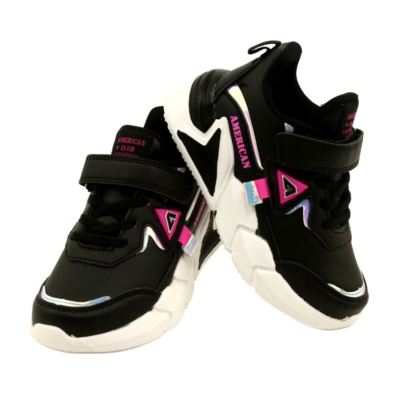 American Club Scarpe sportive in velcro con ologramma AA24/22 nero 4