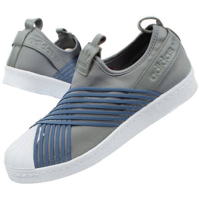 Scarpe Adidas Superstar Slipon W CG6012 blu grigio 1