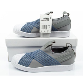 Scarpe Adidas Superstar Slipon W CG6012 blu grigio 5