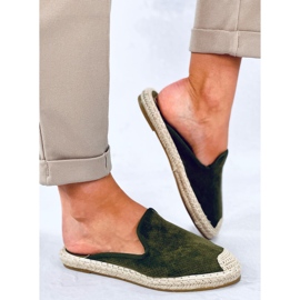 Ciabatte da donna espadrillas Carmen Green verde 1