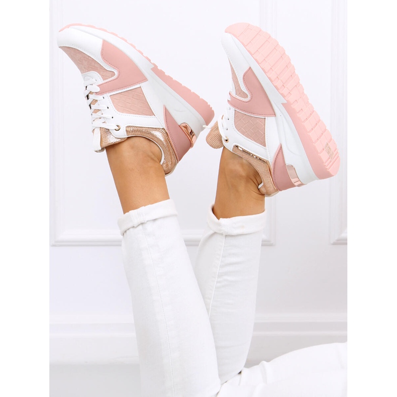 Adan Scarpe sportive con zeppa rosa multicolore 1