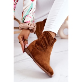 S.Barski Stivali da donna in camoscio con zeppa nascosta Camel Solene marrone 2