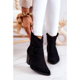 S.Barski Stivali da cowboy neri da donna in pelle scamosciata Devon nero 1