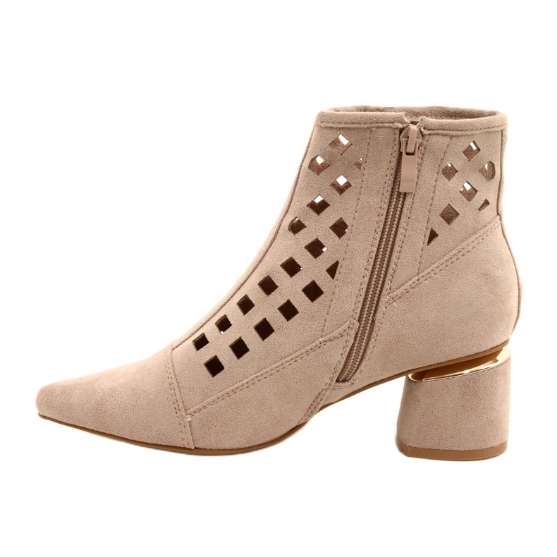 M.Daszyński Stivali traforati da donna Daszyński MR2168A-3 camoscio Beige 1
