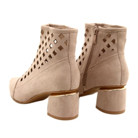 M.Daszyński Stivali traforati da donna Daszyński MR2168A-3 camoscio Beige 4