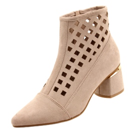 M.Daszyński Stivali traforati da donna Daszyński MR2168A-3 camoscio Beige 3