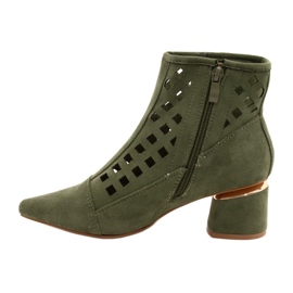 M.Daszyński Stivali da donna traforati Daszyński MR2168A-3 Suede Green verde 1