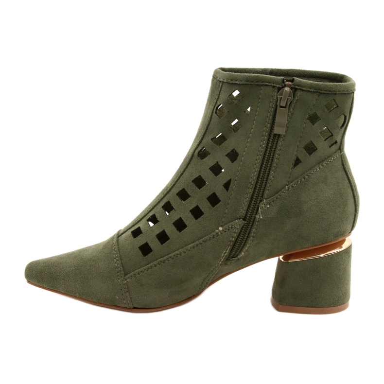 M.Daszyński Stivali da donna traforati Daszyński MR2168A-3 Suede Green verde 1