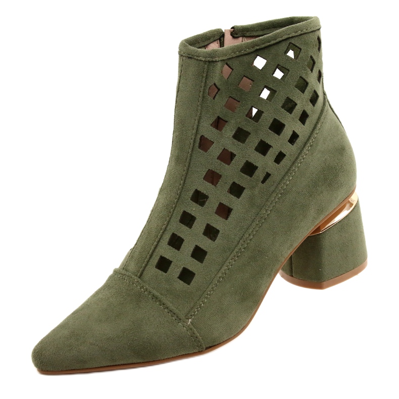 M.Daszyński Stivali da donna traforati Daszyński MR2168A-3 Suede Green verde 3