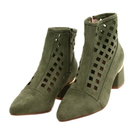 M.Daszyński Stivali da donna traforati Daszyński MR2168A-3 Suede Green verde 2