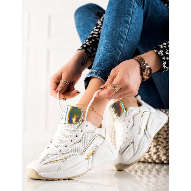 TRENDI Sneakers Con Effetto Holo bianco 1