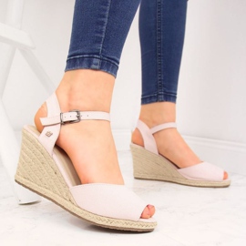 Sandali con zeppa Big Star W HH274832 rosa 2