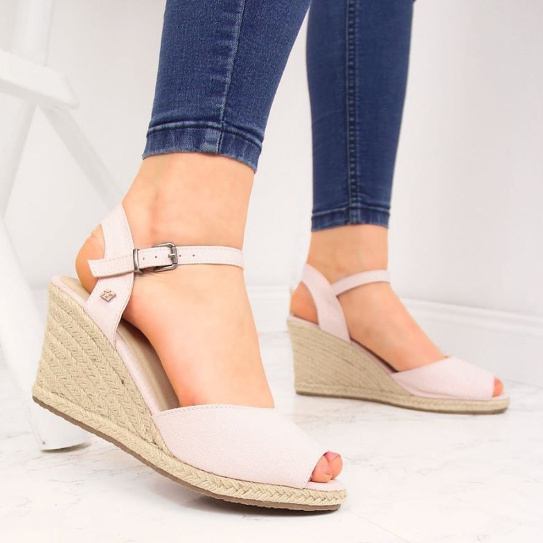 Sandali con zeppa Big Star W HH274832 rosa 2