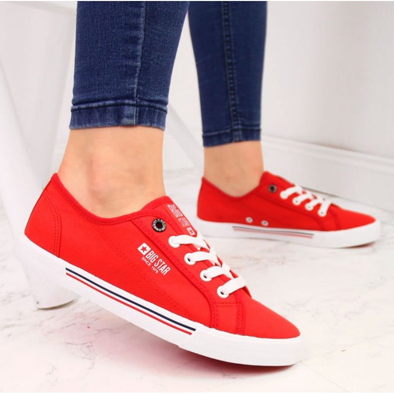 Sneakers basse in tessuto Big Star W HH274061 rosse rosso 2