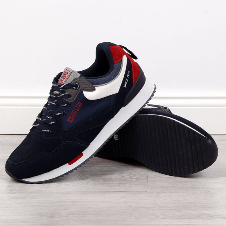 Scarpe sportive in pelle Big Star M II174190 blu navy 1