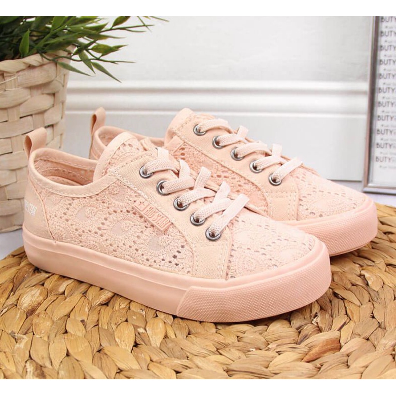 Sneakers in pizzo Big Star Jr JJ374006 rosa chiaro 2