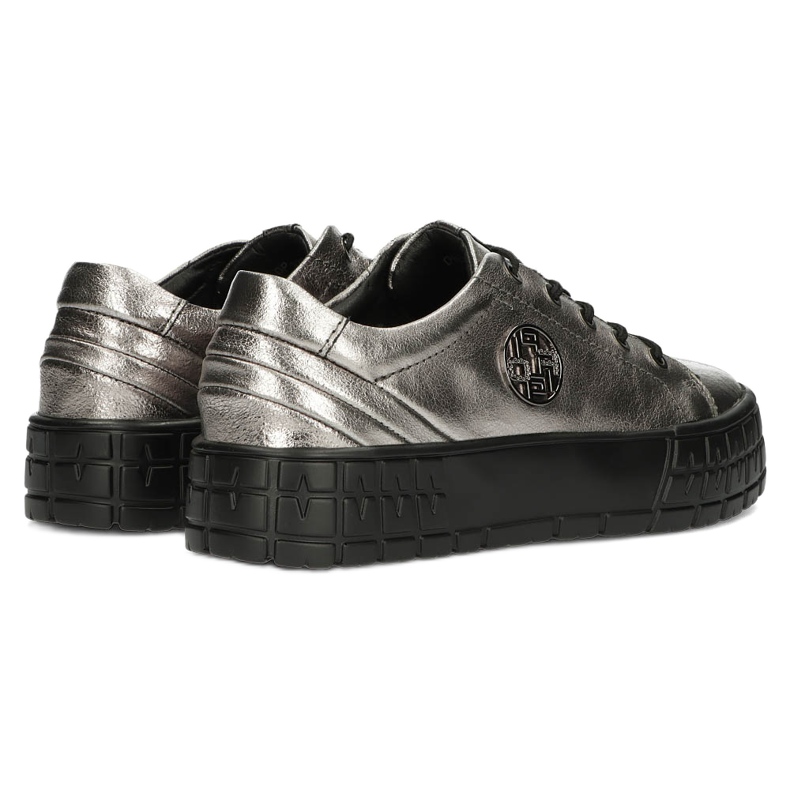 Filippo Eleganti DP3528 / 22 GN Gun Metal Sneakers in pelle marrone argento 3