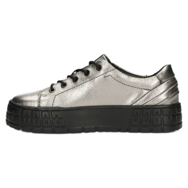 Filippo Eleganti DP3528 / 22 GN Gun Metal Sneakers in pelle marrone argento 1