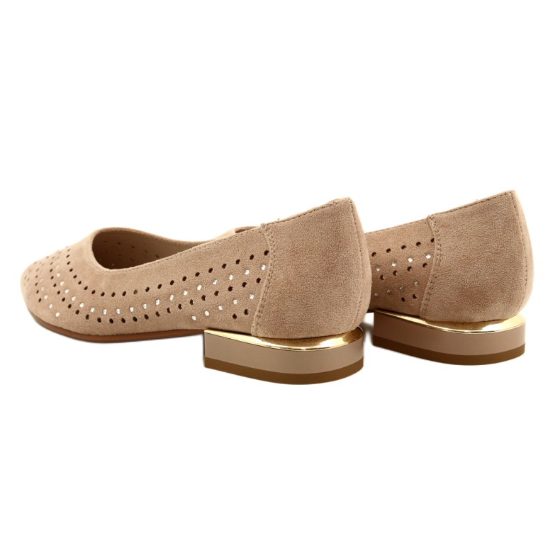 M.Daszyński Ballerine traforate con paillettes Daszyński SA201-1 Beige 5