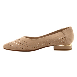 M.Daszyński Ballerine traforate con paillettes Daszyński SA201-1 Beige 1