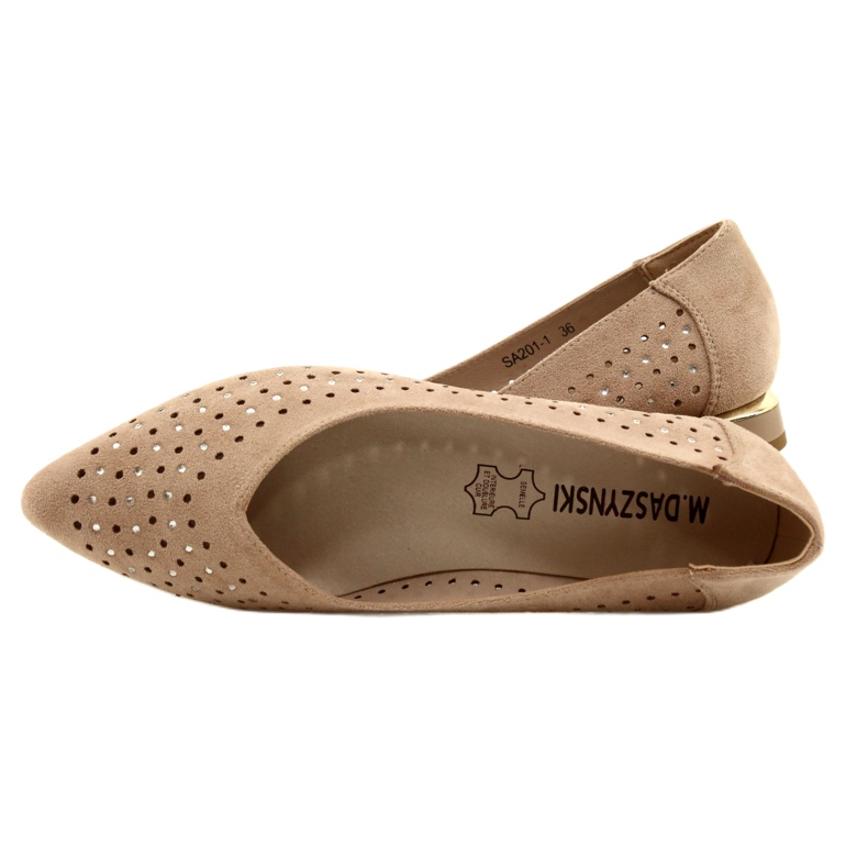 M.Daszyński Ballerine traforate con paillettes Daszyński SA201-1 Beige 4